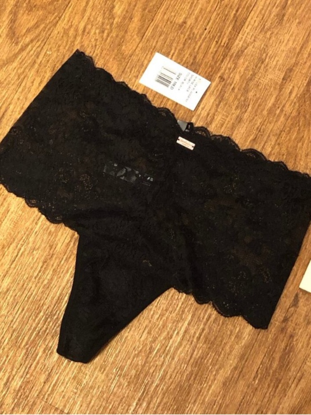 NWT REVOLVE Daydream Nation Hi Rise Lace Thong Shorty Black Size Medium